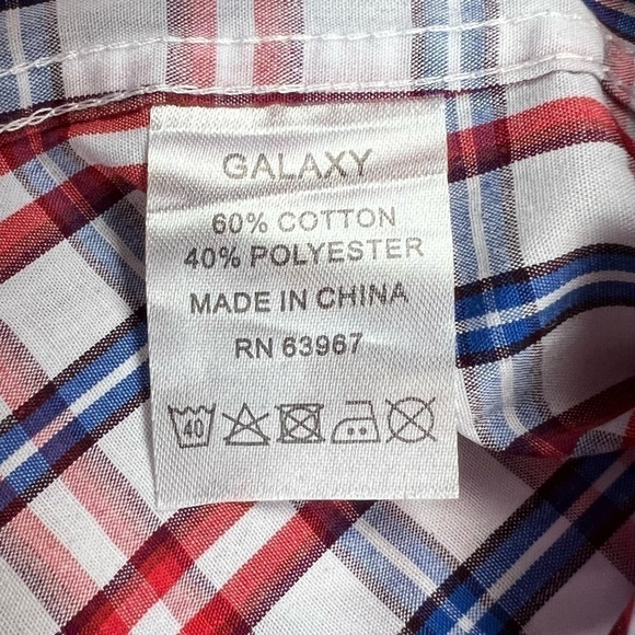 NWT Mens Galaxy by Harvic L Button Down Dress Shirt $58 Red White Blue Patriotic - Picture 8 of 8